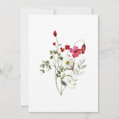 ピンクパープルワイルドフラワーズフローラ結婚クリスチャン 招待状 (裏面)