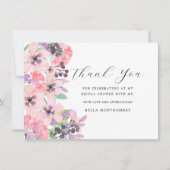 ピンクパープルワイルドフラワーブライダルシャワーありがとう (正面)