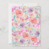 ピンクパープルヴィンテージフローラベビーシャワー招待状 招待状 (裏面)