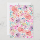 ピンクパープルヴィンテージフローラ結婚式招待状 招待状 (裏面)