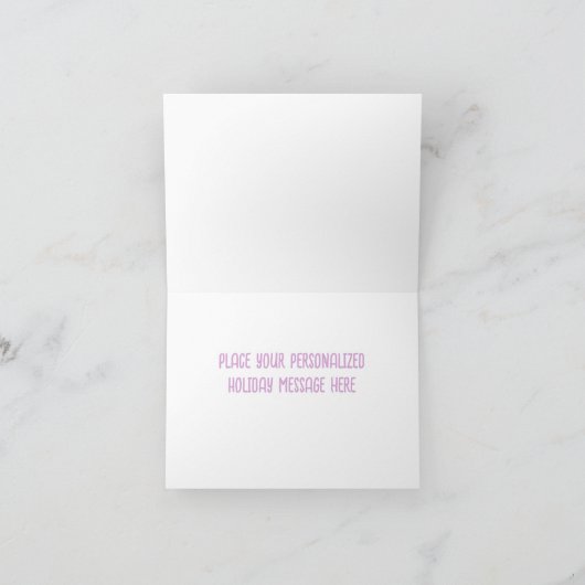 ピンクパープルヴィンテージ雪だるまカスタマイズ シーズンカード (内部)