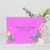 ピンクパープルーバタ結婚フライ 招待状 (スタンド正面)