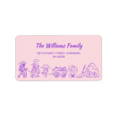 ピンクパープル予測できなハンドドードルハロウィーン ラベル (正面)