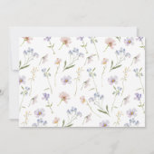 ピンクパープル写真繊細な野花1歳の誕生日 招待状 (裏面)