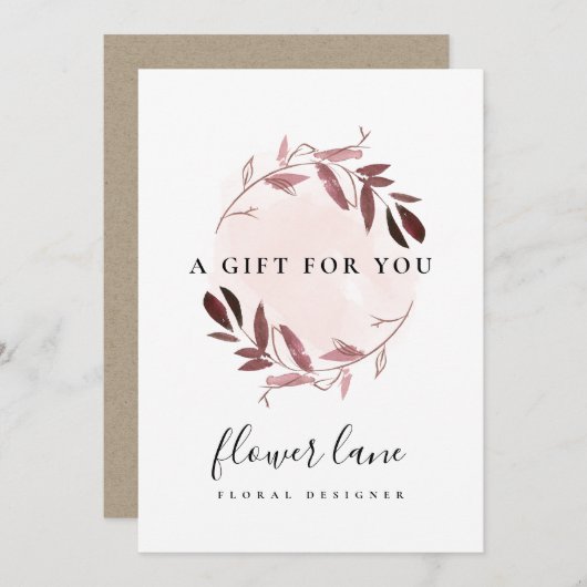 ピンクパープル動物リースギフト券カード シーズンカード (正面/裏面)