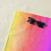 ピンクパープル名モノグラム ビーチタオル (インサイチュ)