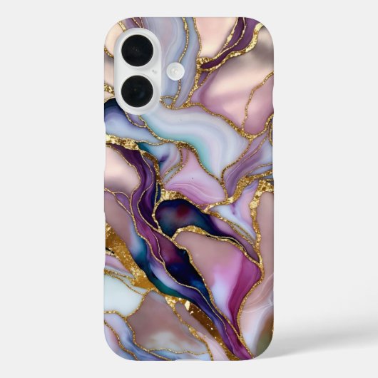 ピンクパープル大理石スマホケース ゴールドラグジュアリー Case-Mate iPhoneケース (裏面)