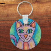 ピンクパープル子猫 キーホルダー (正面)