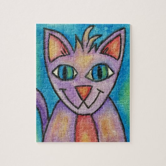 ピンクパープル子猫 ジグソーパズル (縦)