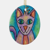 ピンクパープル子猫 セラミックオーナメント (右)