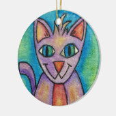 ピンクパープル子猫 セラミックオーナメント (左)