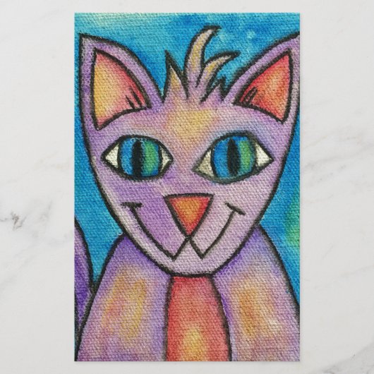 ピンクパープル子猫 便箋 (正面)