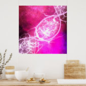 ピンクパープル宇宙DNAストランドポスター ポスター (キッチン)