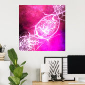 ピンクパープル宇宙DNAストランドポスター ポスター (ホームオフィス)