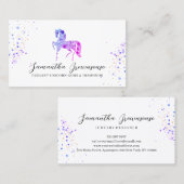 ピンクパープル宝石ユニコーンダイヤモンドジュエリー 名刺 (正面/裏面)