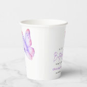 ピンクパープル小さな蝶のベビーシャワー  紙コップ (右)