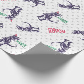 ピンクパープル恐竜ハッピーバースデー ラッピングペーパー (角)