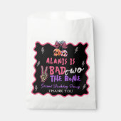 ピンクパープル悪い2ボーン2番目の誕生日パーティー フェイバーバッグ (正面)