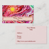ピンクパープル抽象芸術ステンドグラスデザイン 名刺 (正面/裏面)