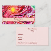 ピンクパープル抽象芸術ステンドグラスデザイン 名刺 (正面/裏面)