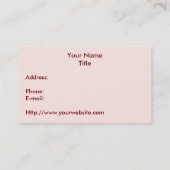 ピンクパープル抽象芸術ステンドグラスデザイン 名刺 (裏面)