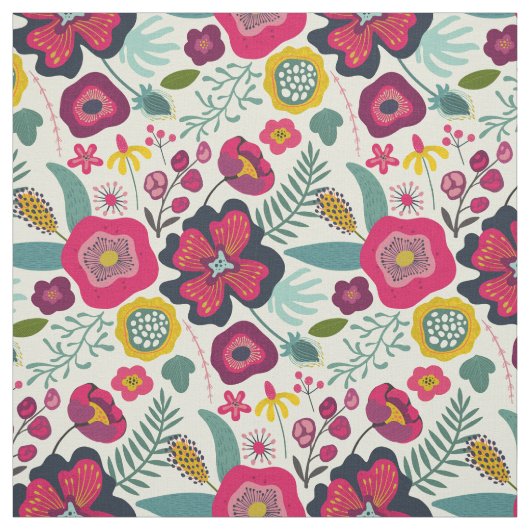 ピンクパープル抽象芸術フローラルパターン ファブリック (見本)