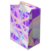 ピンクパープル抽象芸術幾何ストライプ抱き枕 ミディアムペーパーバッグ (正面アングル)