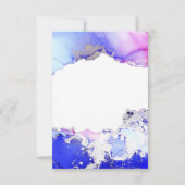 ピンクパープル抽象芸術結婚式RSVPカード 出欠カード (裏面)