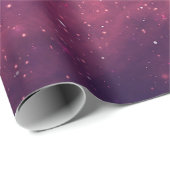 ピンクパープル星空コスモギャラクシー空の炎の輝き ラッピングペーパー (ロールコーナー)