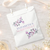 ピンクパープル水彩彼女は宝石の誕生日 フェイバーバッグ (クリップ留めされた状態)