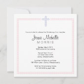 ピンクパープル水玉模様クロス | バプテスマ 招待状 (正面)