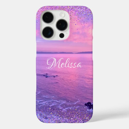 ピンクパープル海ガーリーサンセットグラム紙吹雪名 Case-Mate iPhoneケース (裏面)