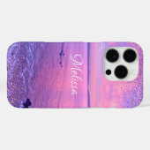 ピンクパープル海ガーリーサンセットグラム紙吹雪名 Case-Mate iPhoneケース (裏面 (横))