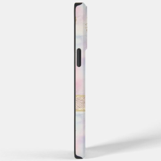 ピンクパープル淡い色のグリーンウォーター色のフェイクグリッター Case-Mate iPhoneケース (裏面 / 右)