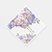 ピンクパープル牡丹結婚ズ紙ナプキン スタンダードランチョンナプキン (角)