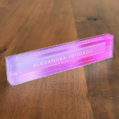 ピンクパープル箔 | プロフェッショナルモダン デスクネームプレート (側面)