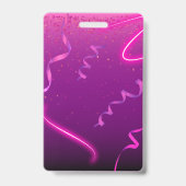 ピンクパープル紙吹雪ネオンサプライズ誕生日パーティー バッジ (裏面)