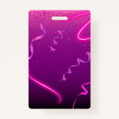 ピンクパープル紙吹雪ネオンサプライズ誕生日パーティー バッジ (裏面)