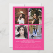 ピンクパープル紙吹雪卒業発表 招待状 (裏面)