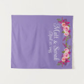 ピンクパープル結婚の背景披露宴フォトブース タペストリー (正面(横))