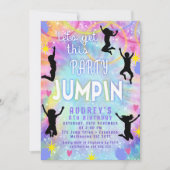 ピンクパープル絞り染めがパーティージャンピン誕生日を取得 招待状 (正面)