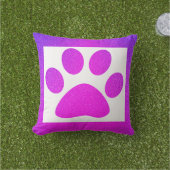 ピンクパープル肉球グリッターオンブレキュートギフト アウトドアクッション (芝生)