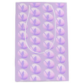 ピンクパープル自然平和な動物の鳥のシルエット ミディアムペーパーバッグ (正面)