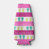 ピンクパープル航海のズストライプビーチ ボトルクーラー (正面)