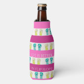 ピンクパープル航海のズストライプビーチ ボトルクーラー (ボトル正面)