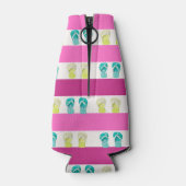 ピンクパープル航海のズストライプビーチ ボトルクーラー (裏面)