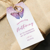 ピンクパープル蝶 1歳誕生日プレゼント ギフトタグ