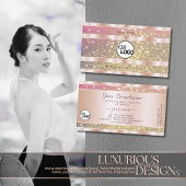 ピンクパープル金ゴールドグリッタースター追加ロゴバラ金ゴールド 名刺