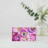 ピンクパープル金ゴールドフローラモダン顧客ロイヤリティ ロイヤリティカード (スタンド正面)