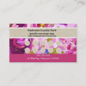 ピンクパープル金ゴールドフローラモダン顧客ロイヤリティ ロイヤリティカード (裏面)